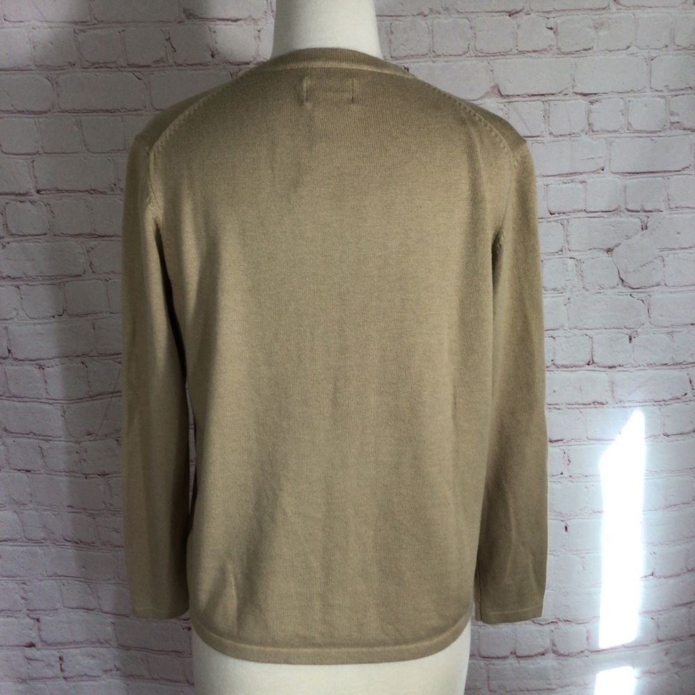 Liz Baker Petite Tan Long Sleeve Knit Cardigan - Size Small Petite - Picture 4 of 7